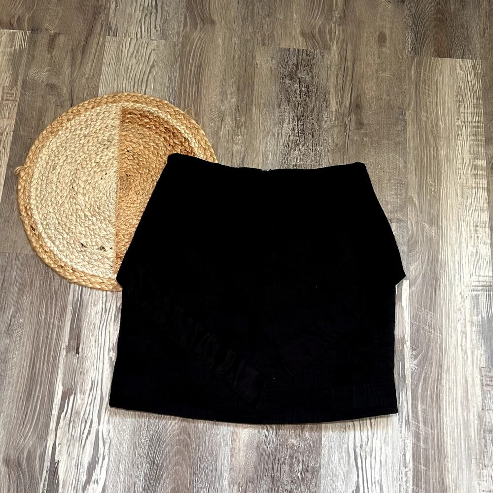 HUNTER BELL NEW YORK Jacquard Black Mini Skirt